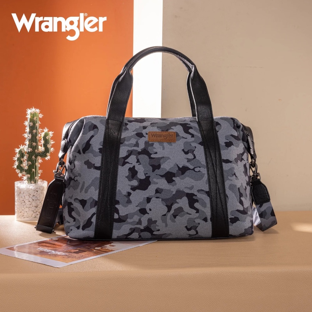 Wrangler Camo Print Collection Duffle Bag Black